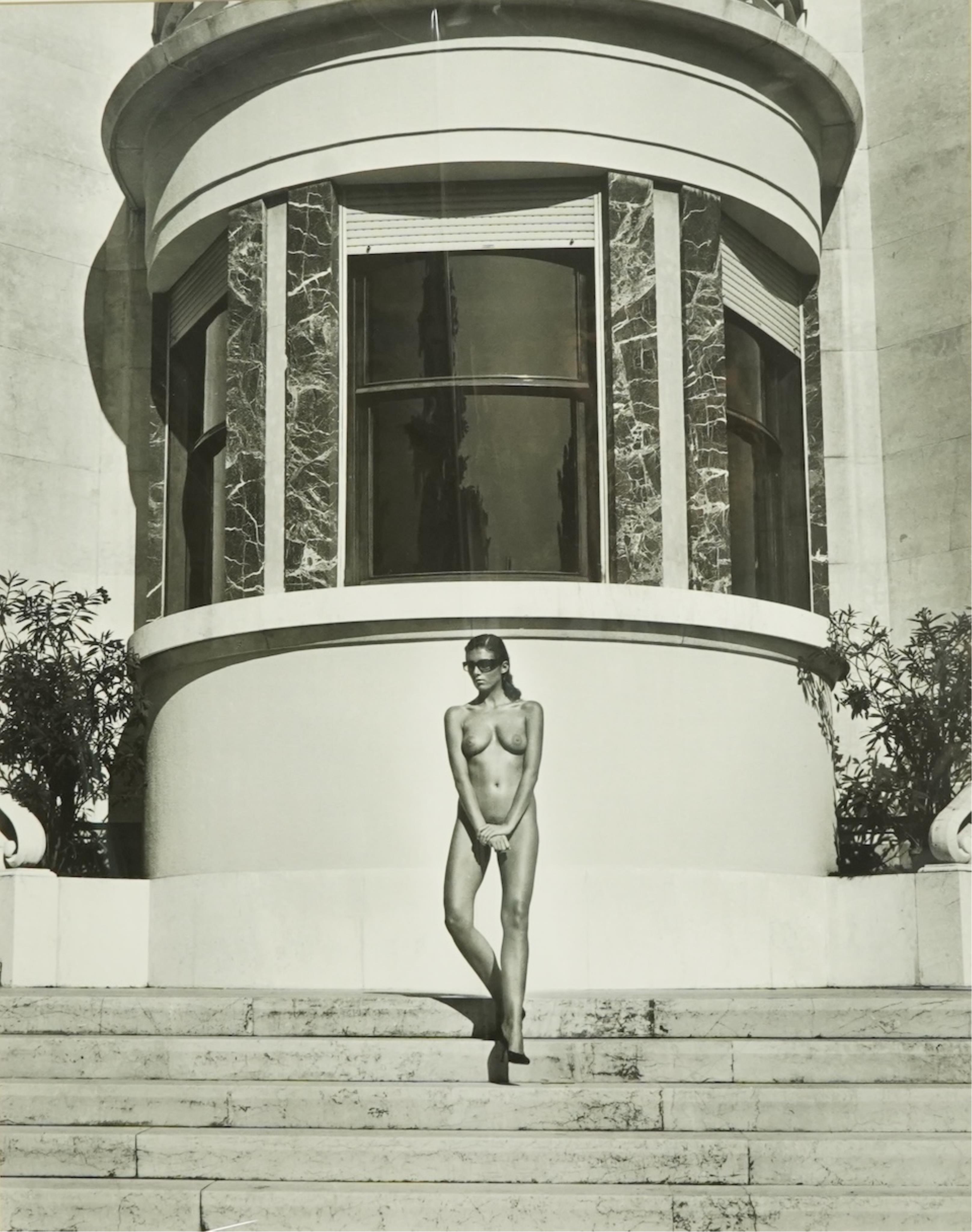 Helmut Newton (1920-2004), La Petite Melancolie & nude from Naked and Dressed, photolithographs (2), 57 x 46cm and 56 x 45cm